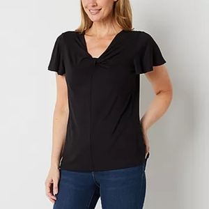 Liz Claiborne Women's Black Tee - Large